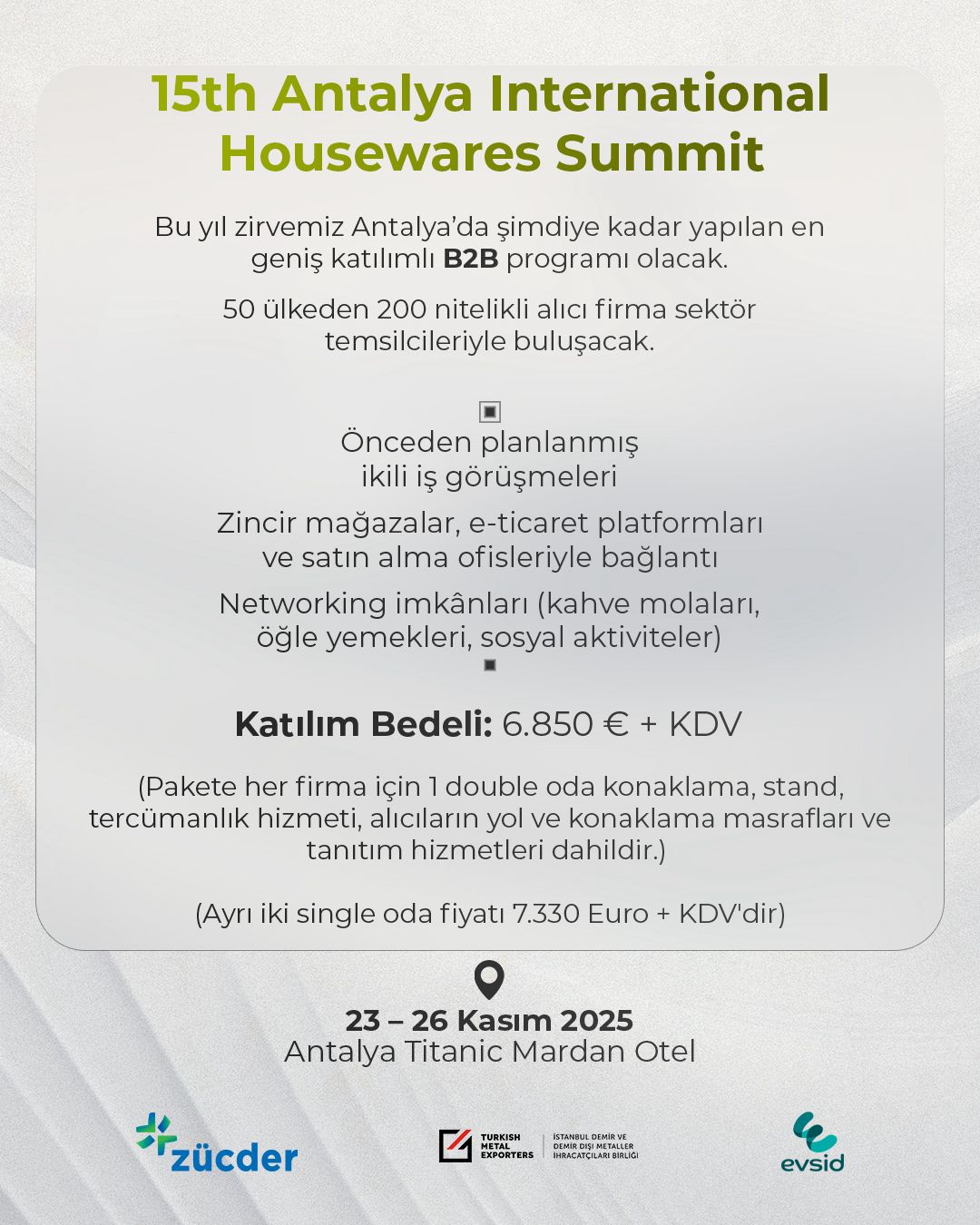 15th ANTALYA INTERNATIONAL HOUSEWARES SUMMIT