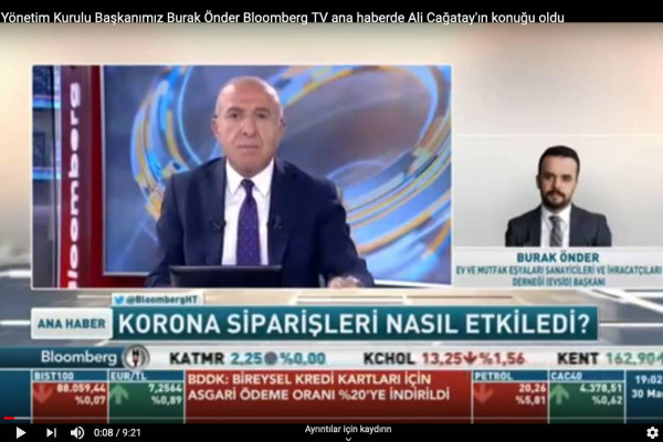 Yönetim Kurulu Başkanımız Burak Önder Bloomberg TV ana haberde Ali Cağatay'ın konuğu oldu